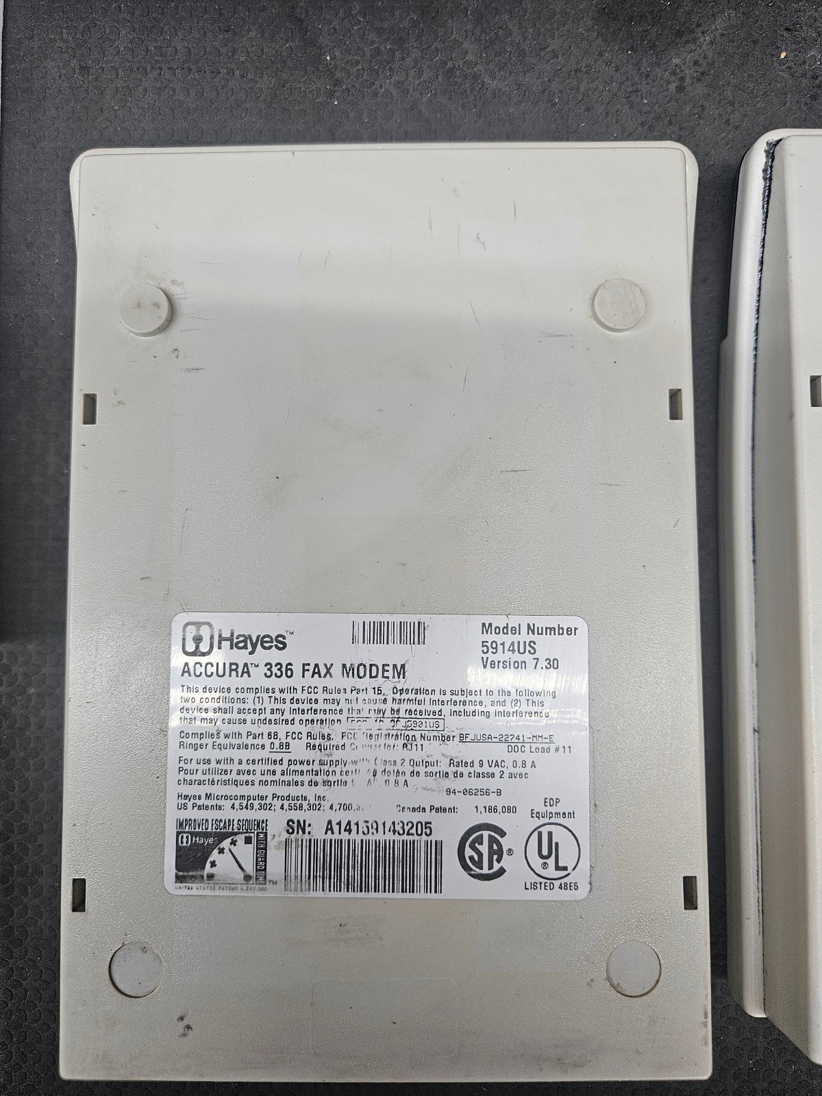HAYES ACCURA 336 FAX MODEM ACCURA 336 V.34 + FAX (2 versions)