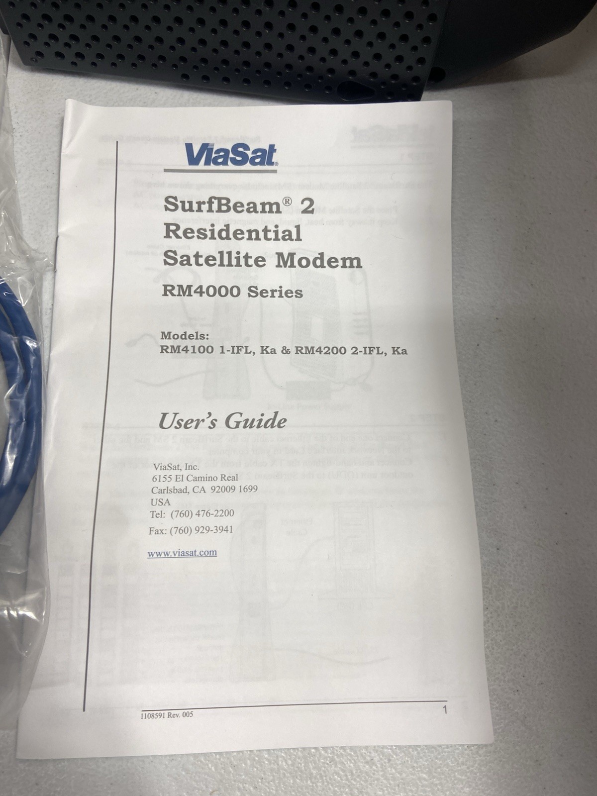 ViaSat RM4100 SurfBeam 2 Satellite Modem, Radio, Power Supply