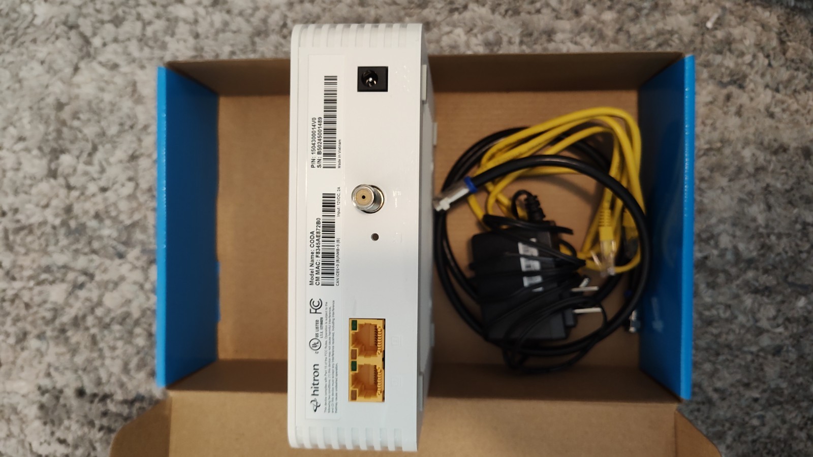 New Hitron DOCSIS 3.1 Cable Modem Broadband Internet CODA White