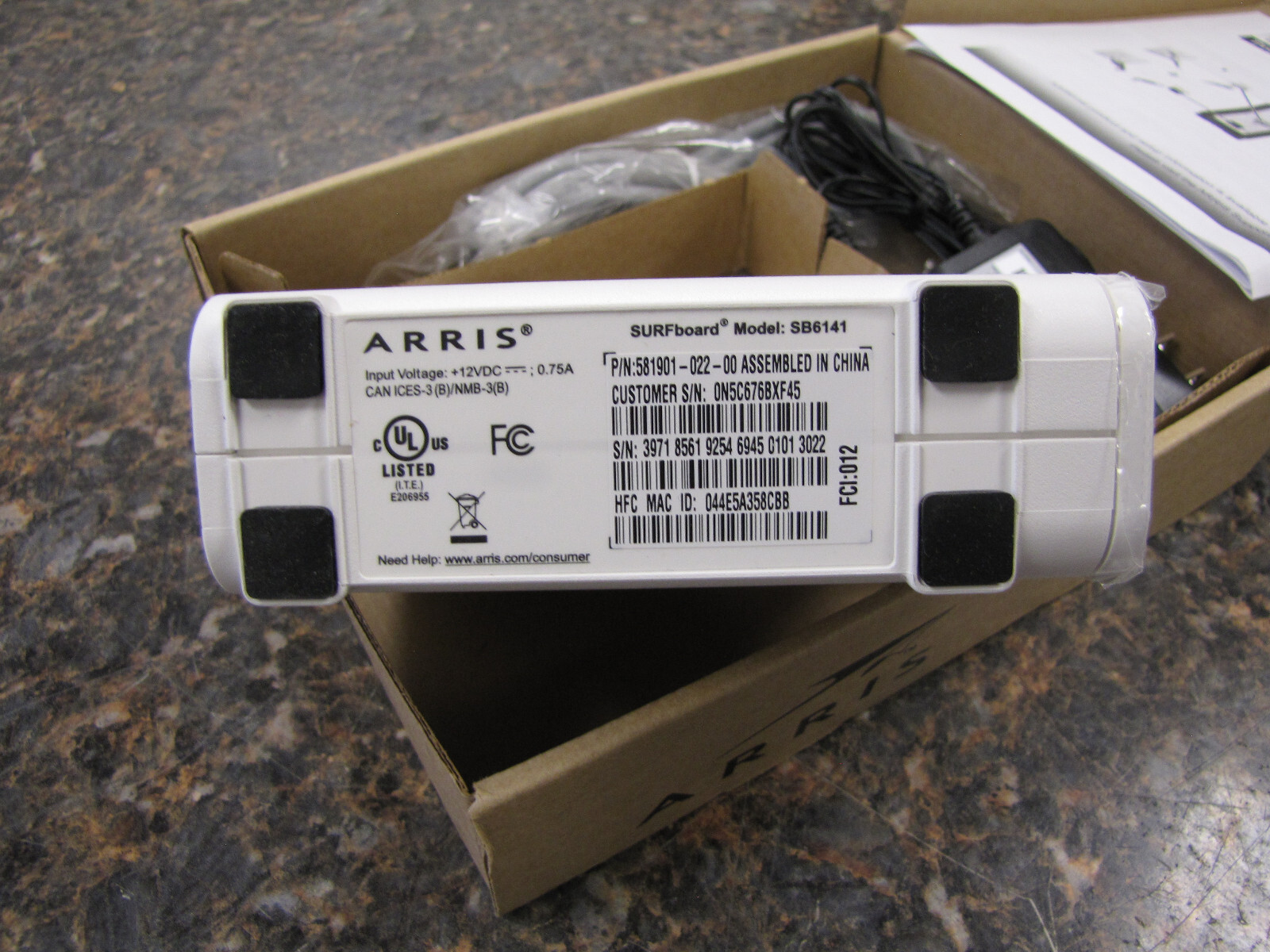 ARRIS SURFboard SB6141 DOCSIS 3.0 Ethernet Cable Modem Router – Refurbished
