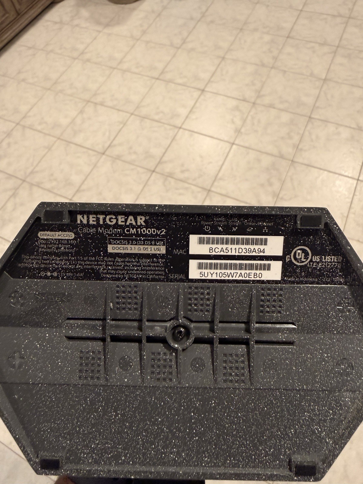 NETGEAR CM1000v2 DOCSIS 3.1 Cable Modem 1Gbps 1-Port Ethernet Black