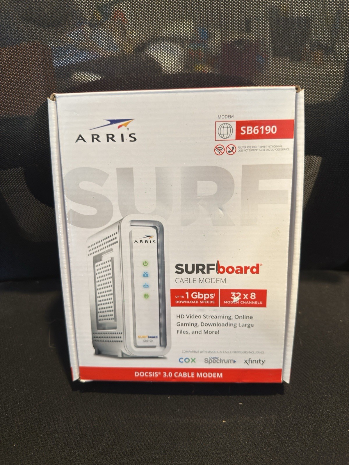 NIB ARRIS Surfboard SB6190-RB DOCSIS 3.0 Cable Modem, White New In Box!