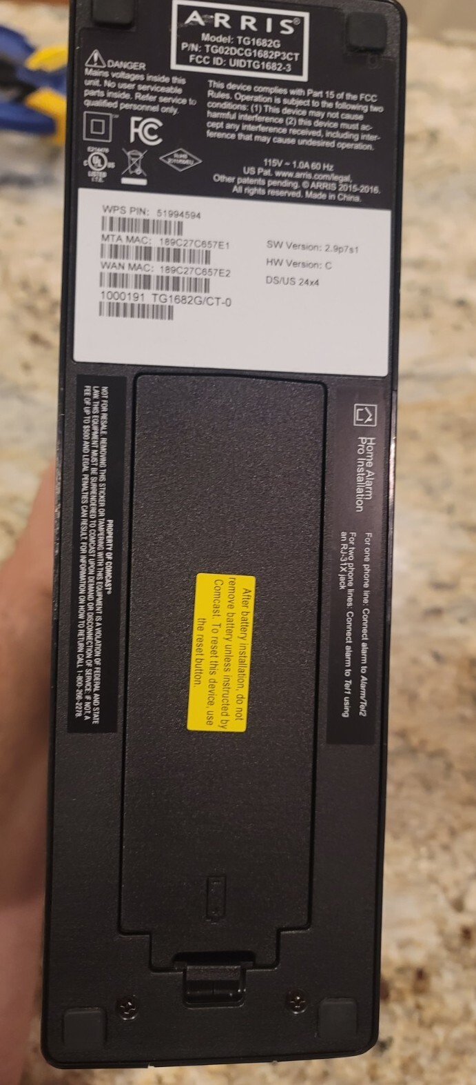 Xfinity Arris XB3 DualBand Wifi Router 802.11AC Cable Modem Black