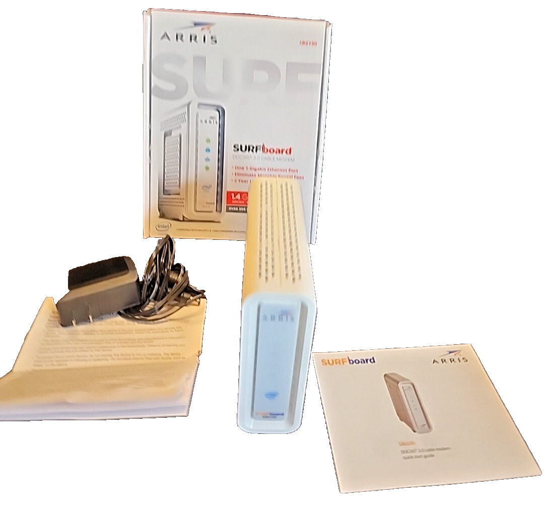 Arris Surf Board DOCSIS 3.0 Cable Modem 1.4 Gbps Download Speed Xf (BBAA)