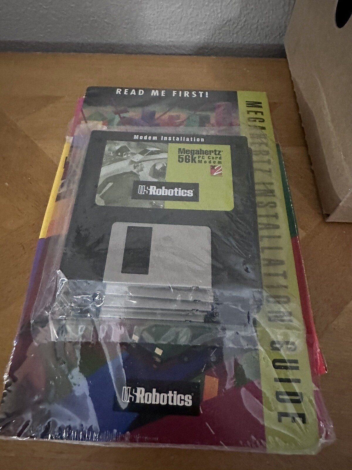 US Robotics Megahertz 56k PC Card Modem W/ Disk, Cord And Box. NEW