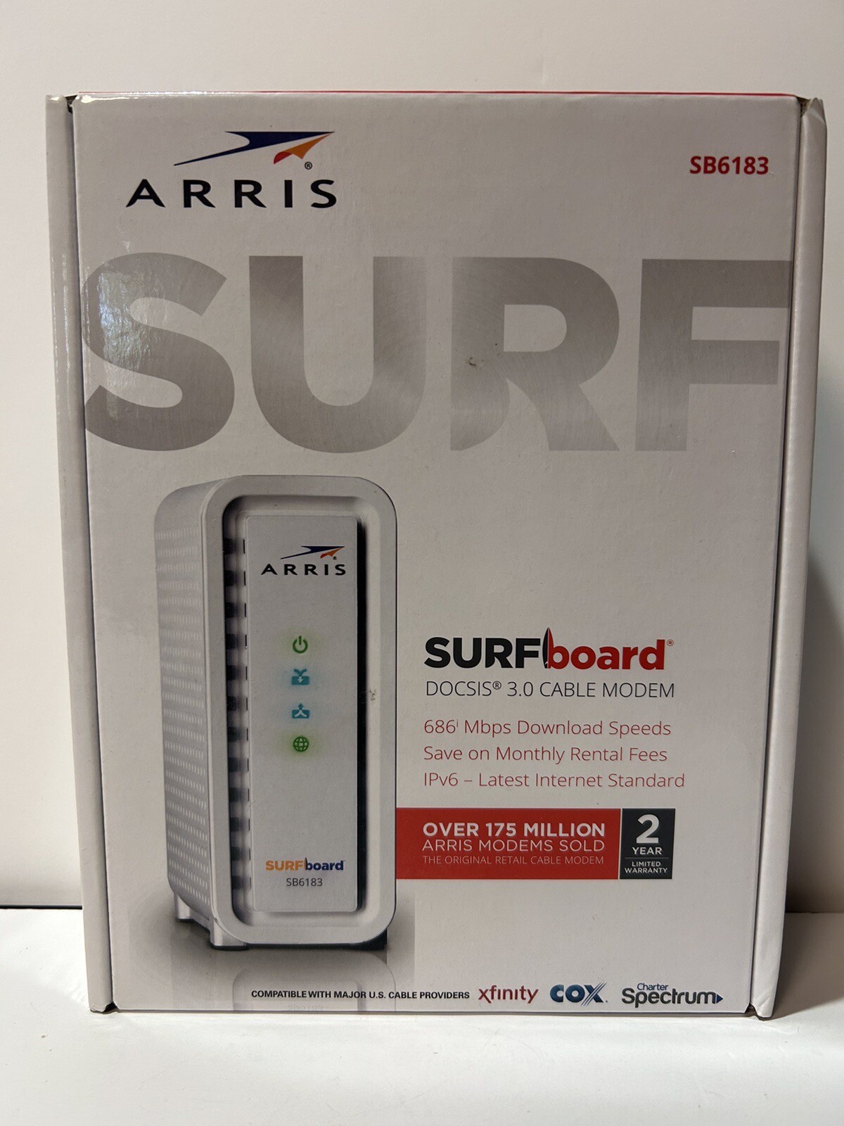 Arris Surfboard SB6183 Cable Modem 16×4 Modem Channels NEW. 1001304. NIB