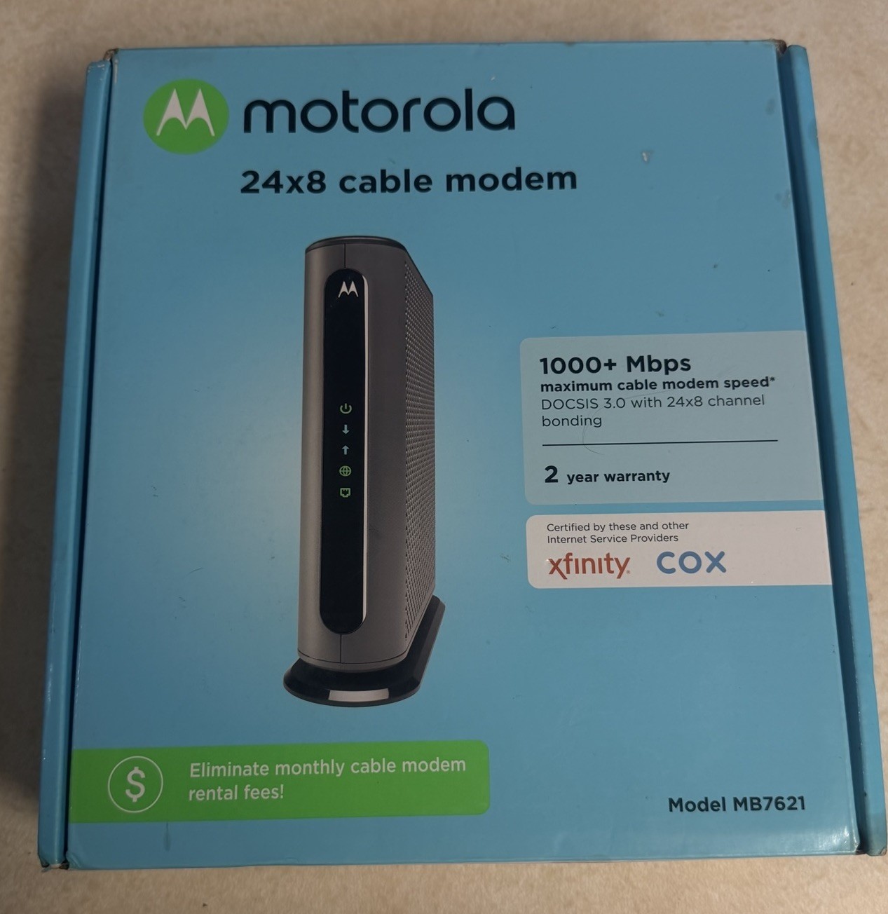 Motorola MB7621 Cable Modem DOCSIS 3.0 With 24×8 Channel Bonding