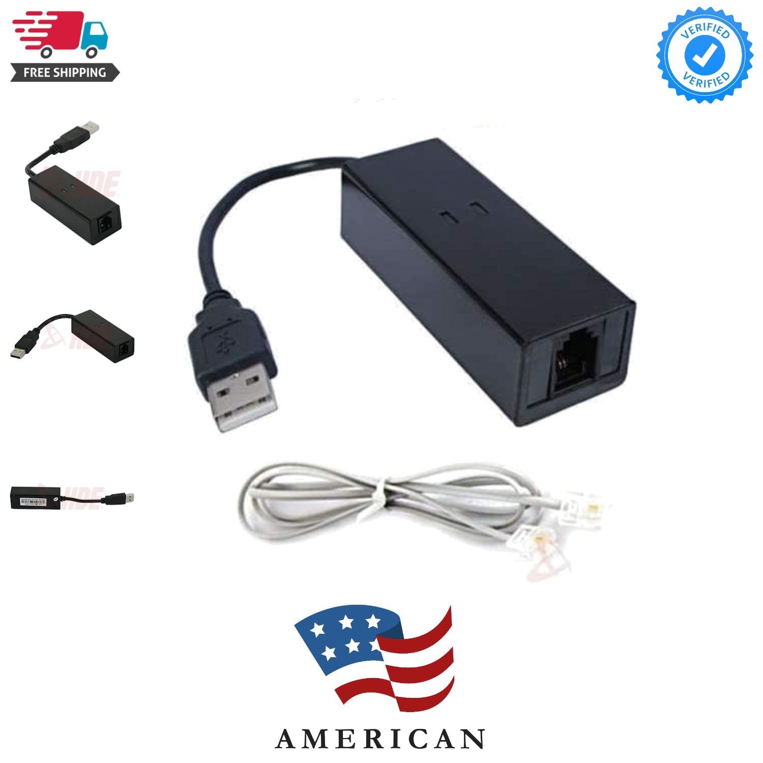 USB 56K External Dial Up Fax Data Modem Windows 10/8 / 7 / XP/Vista