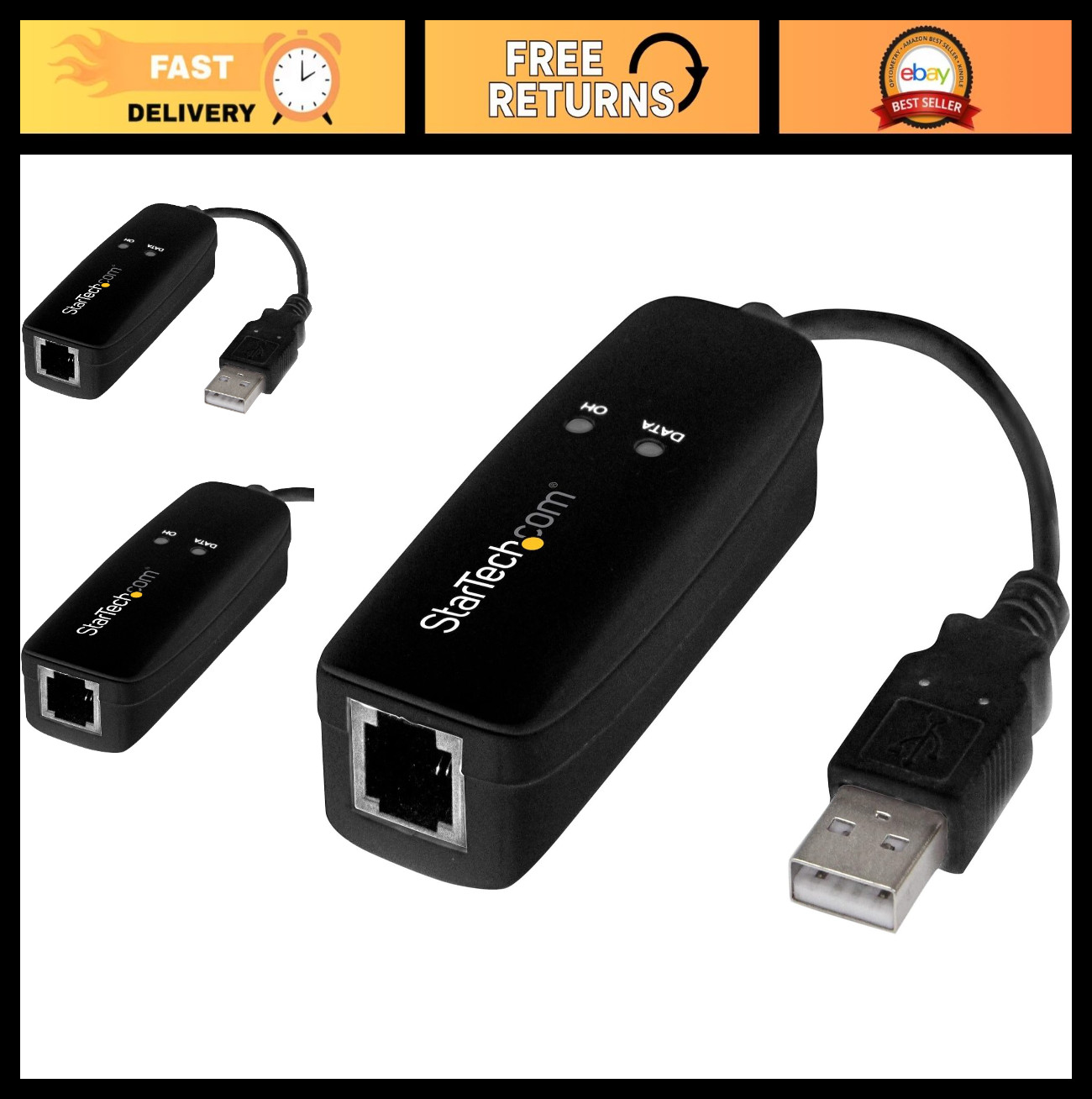 USB 2.0 Fax Modem – Data & Voice Support for Computer/Laptop Faxing