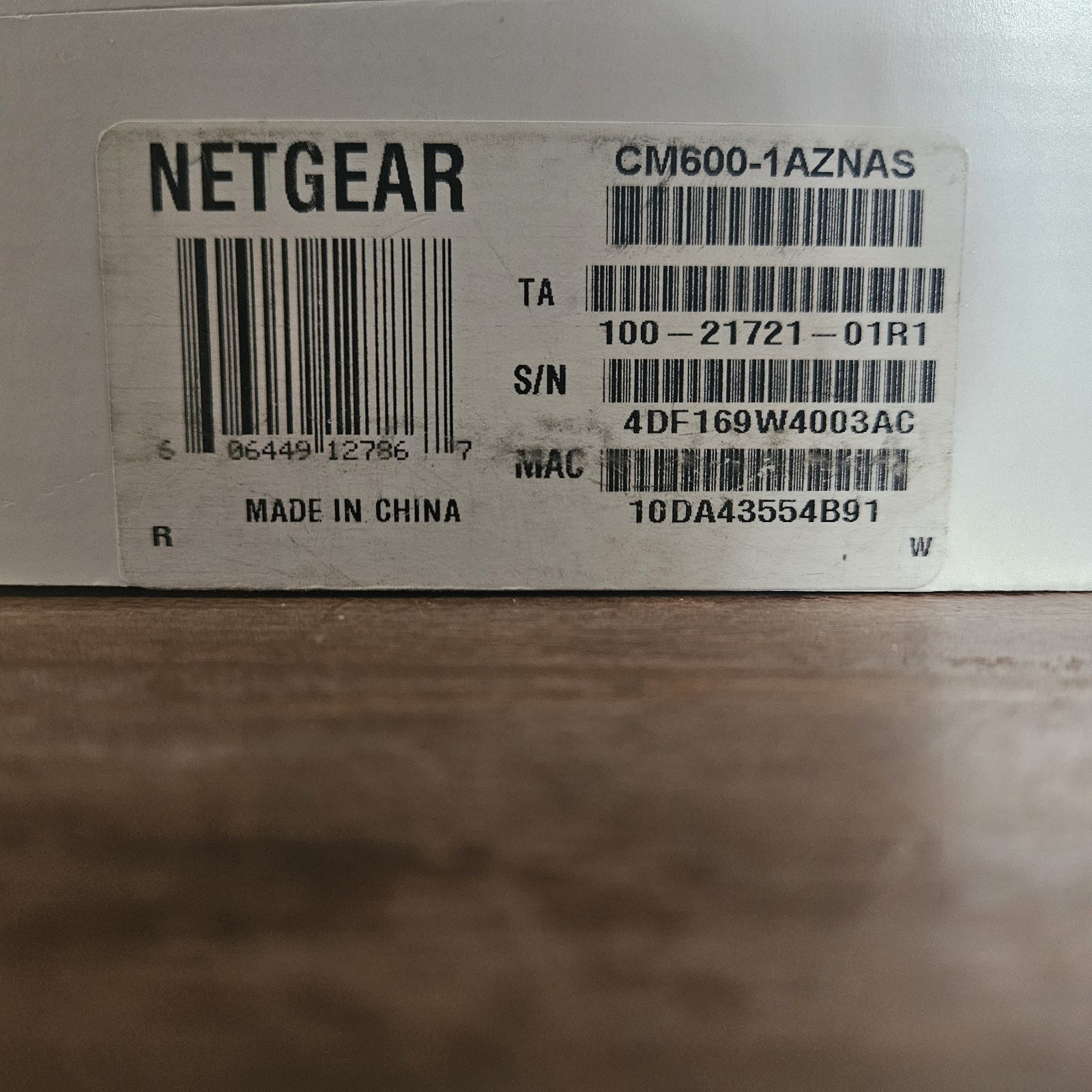 NETGEAR High Speed Cable Modem CM600 Compatible Xfinity Spectrum Cox TV Internet