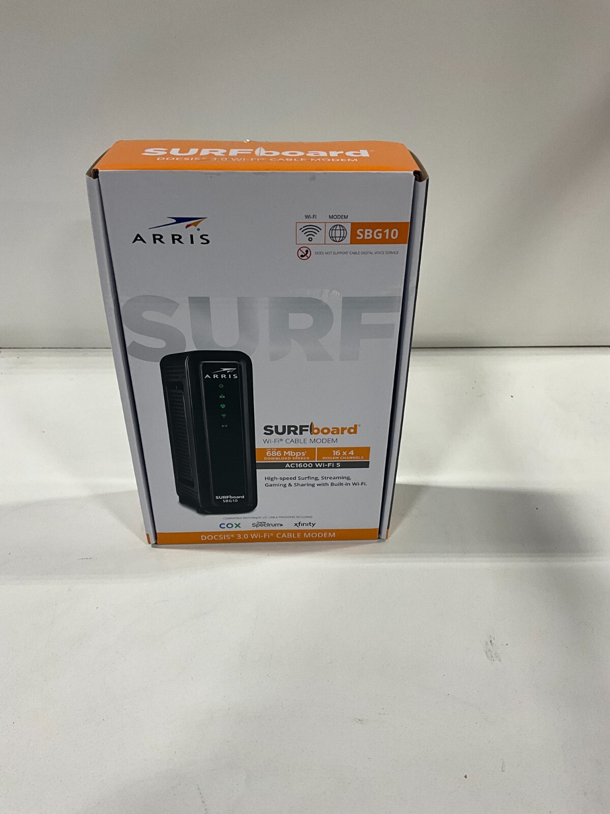 Arris Surfboard SBG10 Black Portable AC1600 Docsis 3.0 WiFi Cable Modem Used