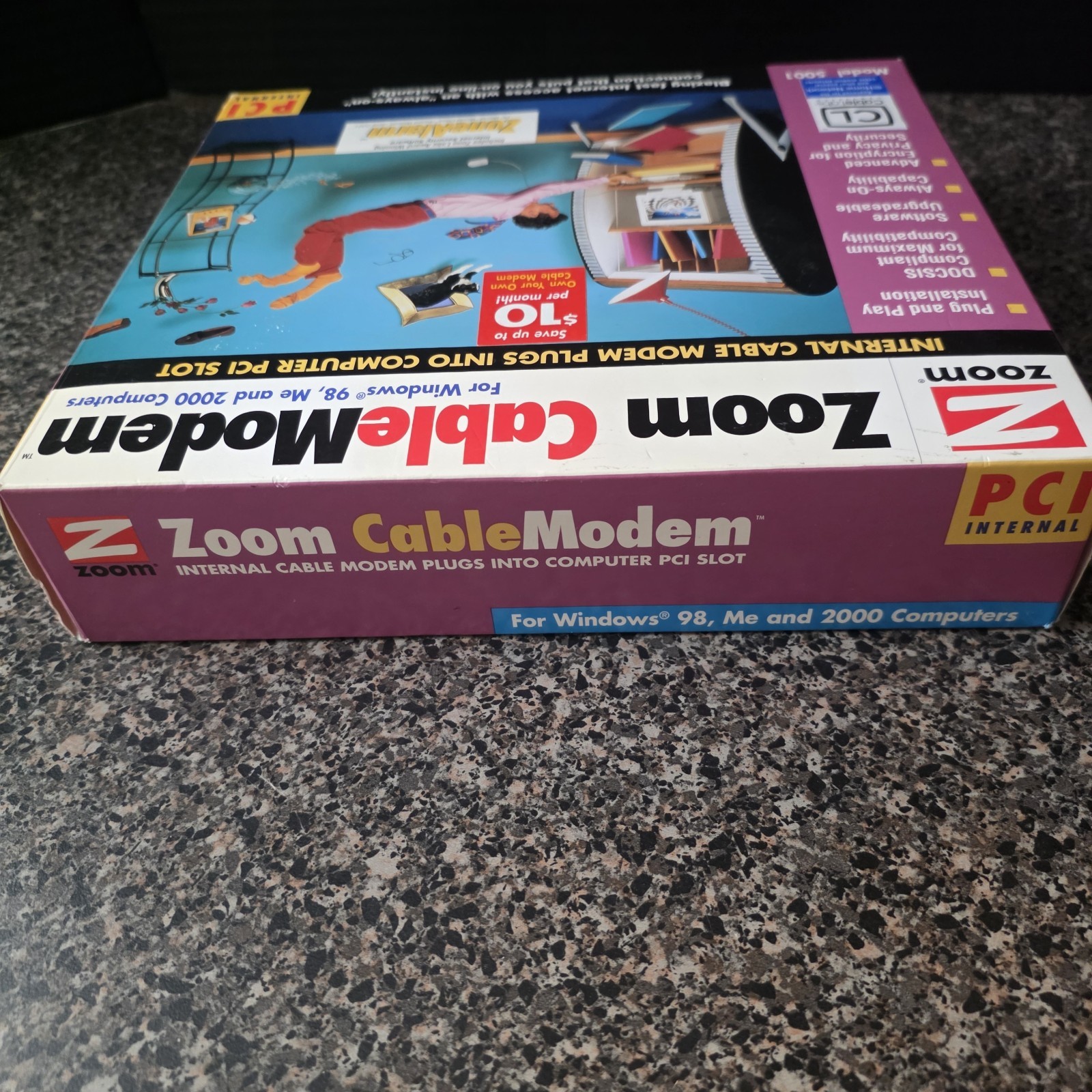Zoom CableModem PCI Internal Cable Modem Model 5001 Open Box Windows 98 2000