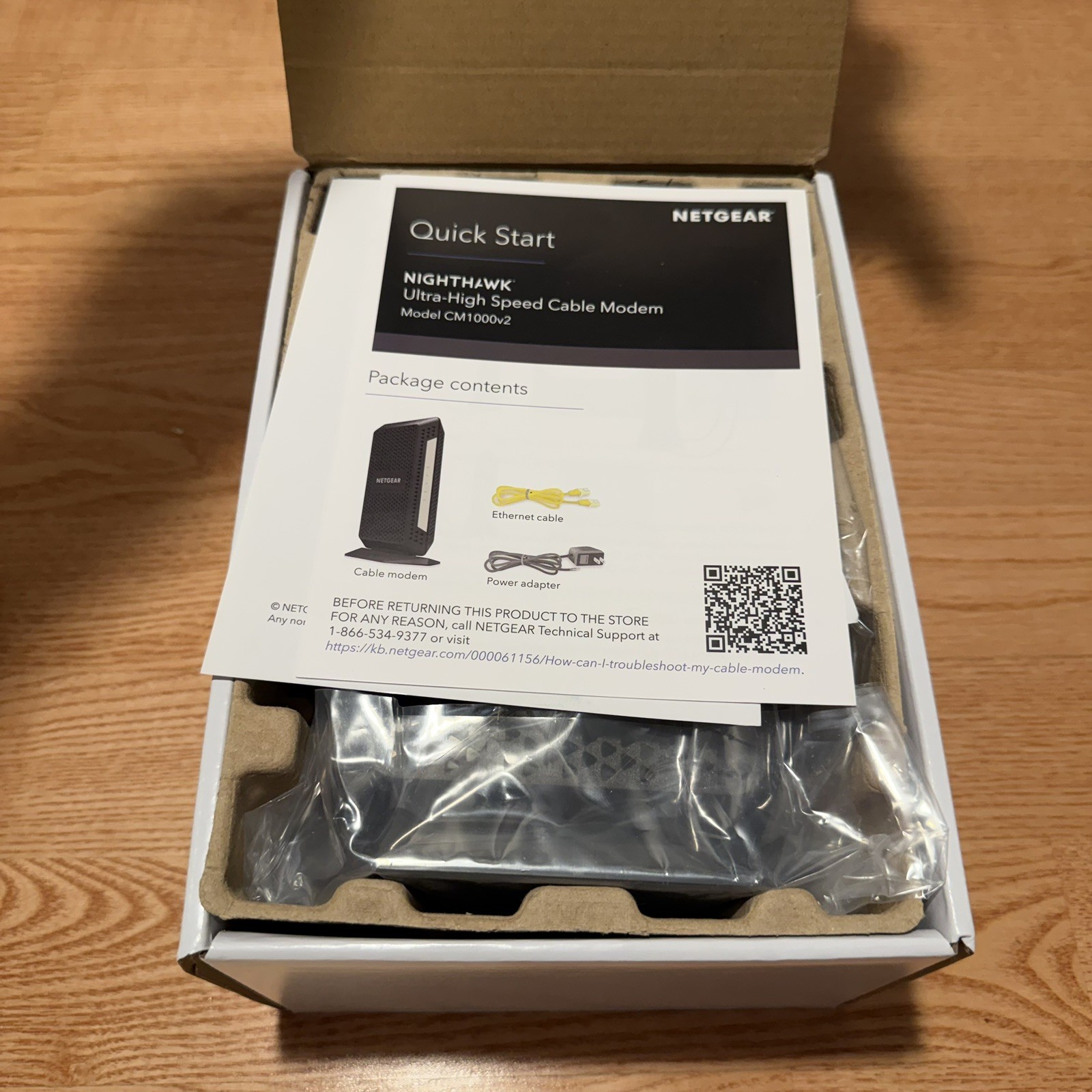 NETGEAR CM1000 DOCSIS 3.1 Cable Modem 1 Gbps Gigabit Ethernet CM1000-100NAS