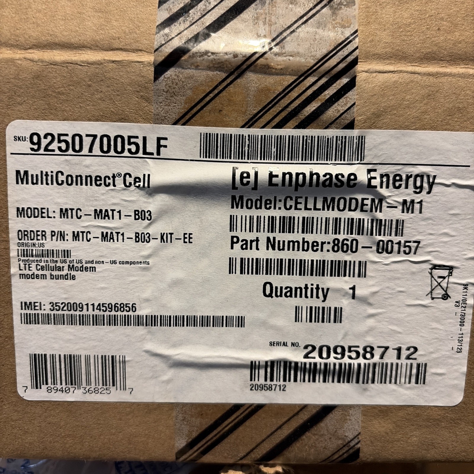 MultiTech MTC-MAT1-B03 MultiConnect Cell – for Enphase New 860-00157