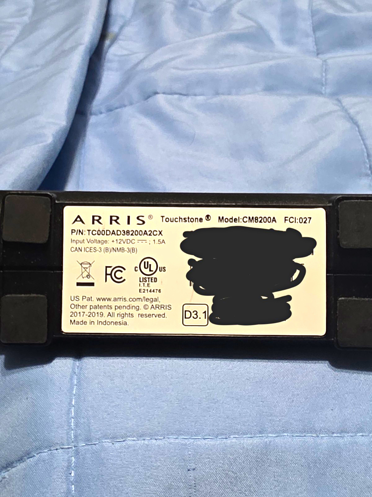 ARRIS Touchstone CM8200A DOCSIS 3.1 1 Gbps Cable Modem W/Power Adapter