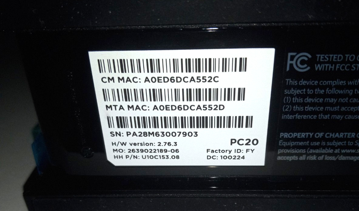 Hitron Cable Modem Model EU2251 DOCSIS 3.1 eMTA Tested WORKS