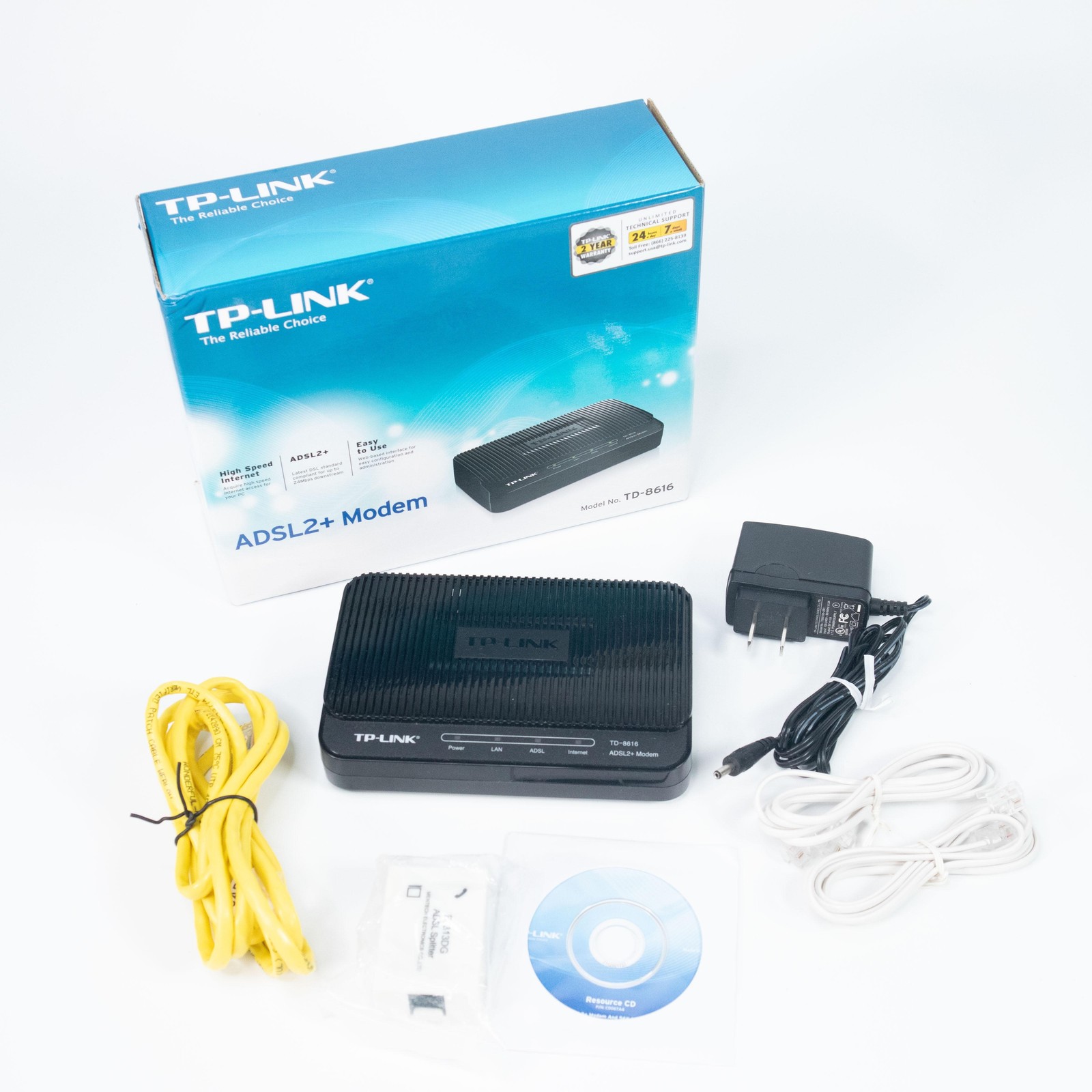 TP-Link TD-8616 External ADSL2+ Modem 10/100 Ethernet 1-Port Wired DSL Black