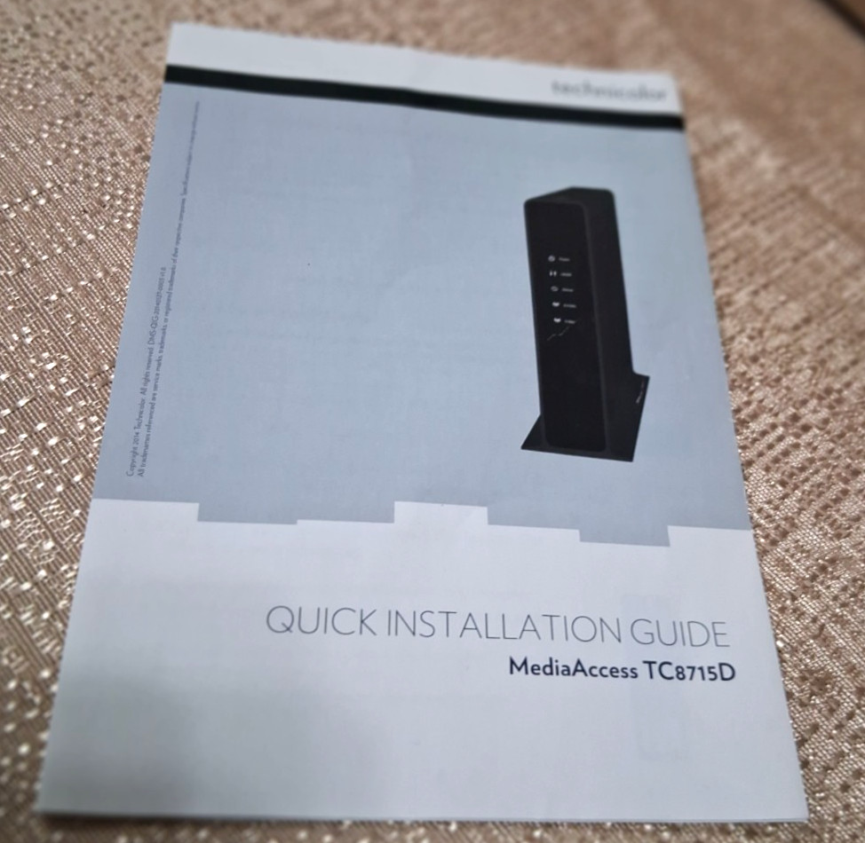 New MediaAccess Technicolor TC8715D Cable Modem Wireless Gateway modem + router
