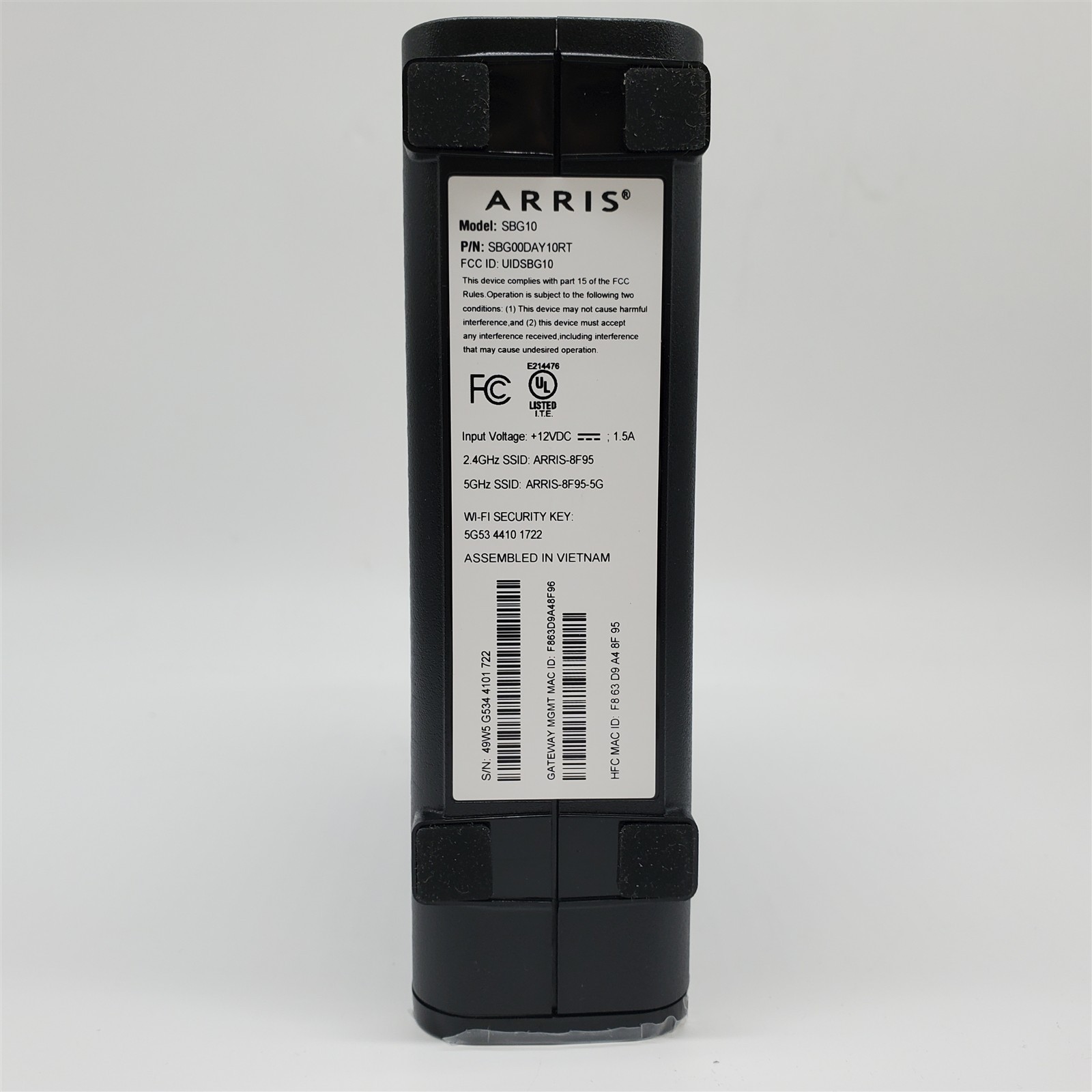 ARRIS SBG10 SURFboard AC1600 Dual-Band Cable Modem Router – Black