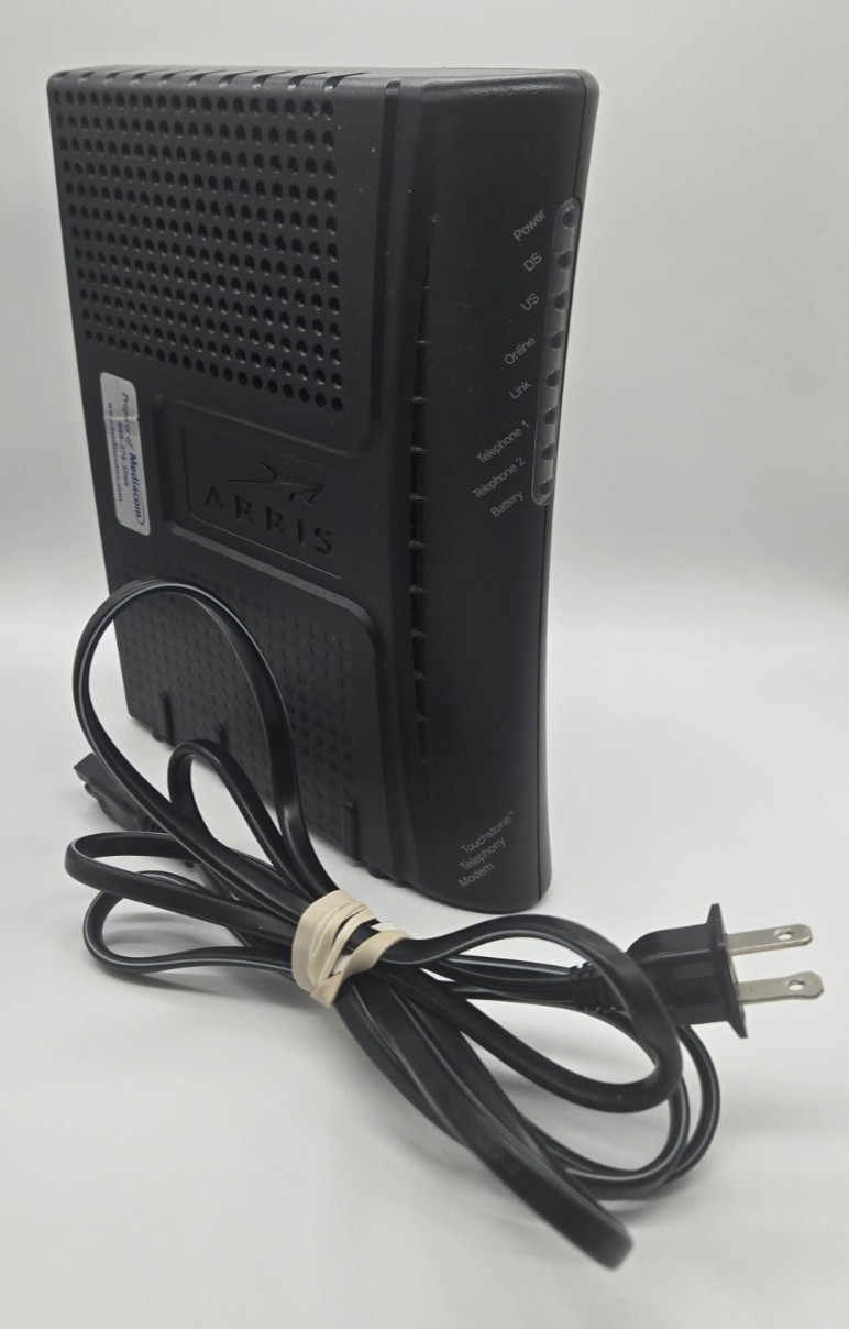 ARRIS TM502G Touchstone Telephony DOCSIS Modem Ethernet Home Office VOIP + Cord