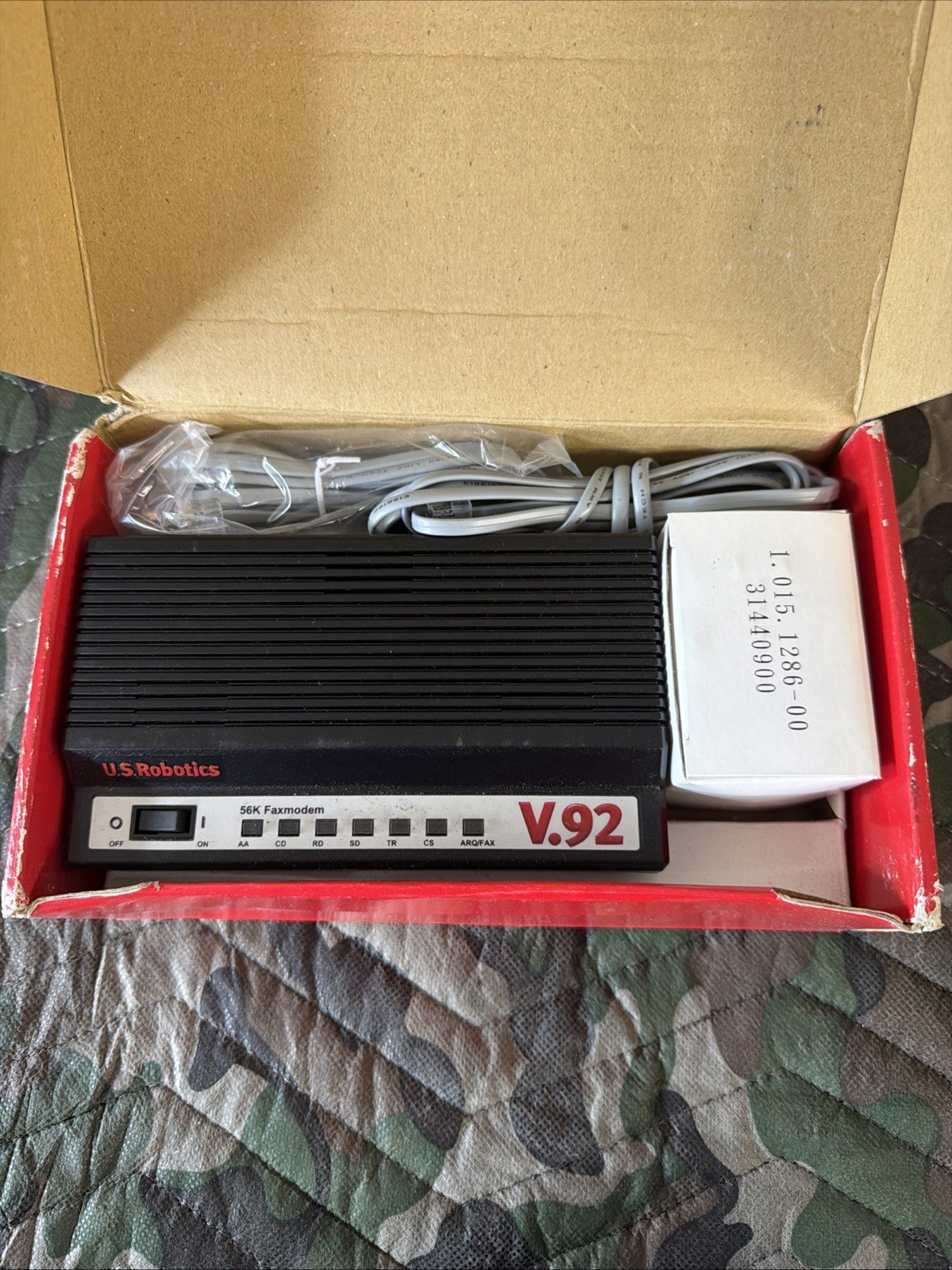 U.S. Robotics 5686E External 56K Faxmodem w/ Adapter V.92 & V.90 – New, Open Box