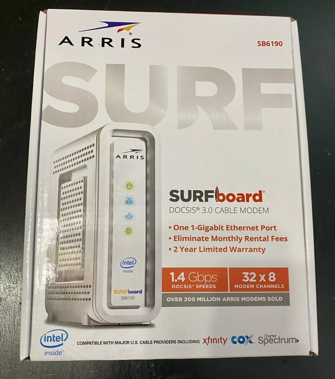 Arris Surf Surfboard SB6190 docsis 3.0 Cable Modem One Gigabit Ethernet Port