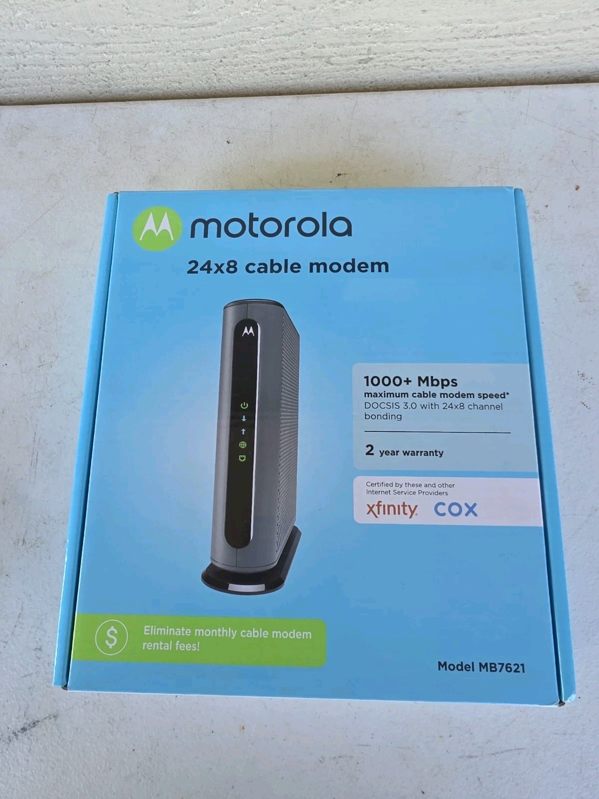 Motorola MB7621 DOCSIS 3.0 24×8 Cable Modem, Works w/ Cox & Xfinity Cable New
