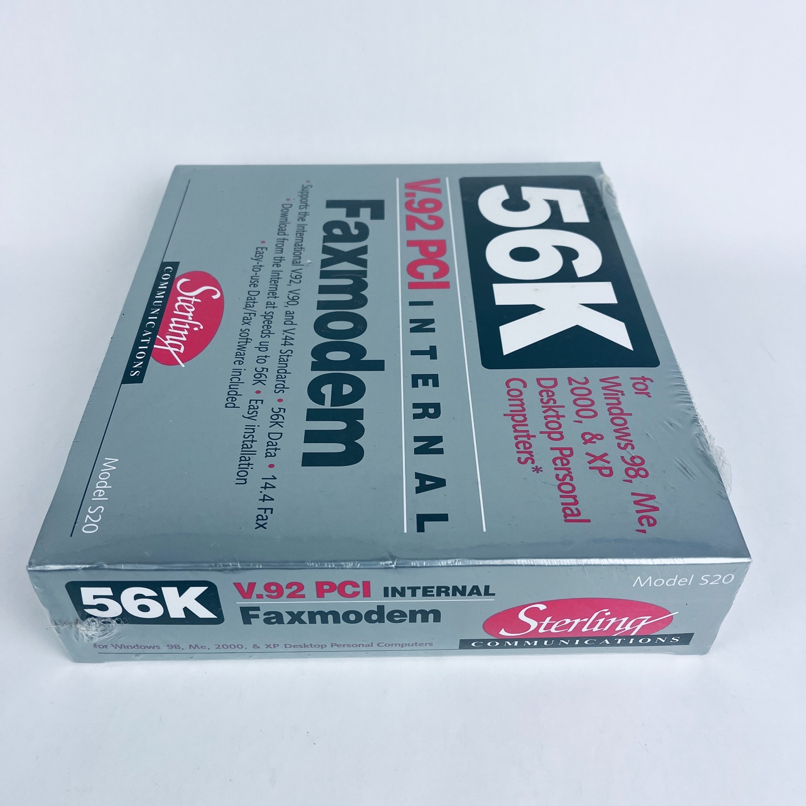 Sterling Model S20 56K FaxModem V.92 PCI Internal – New Factory Sealed Box