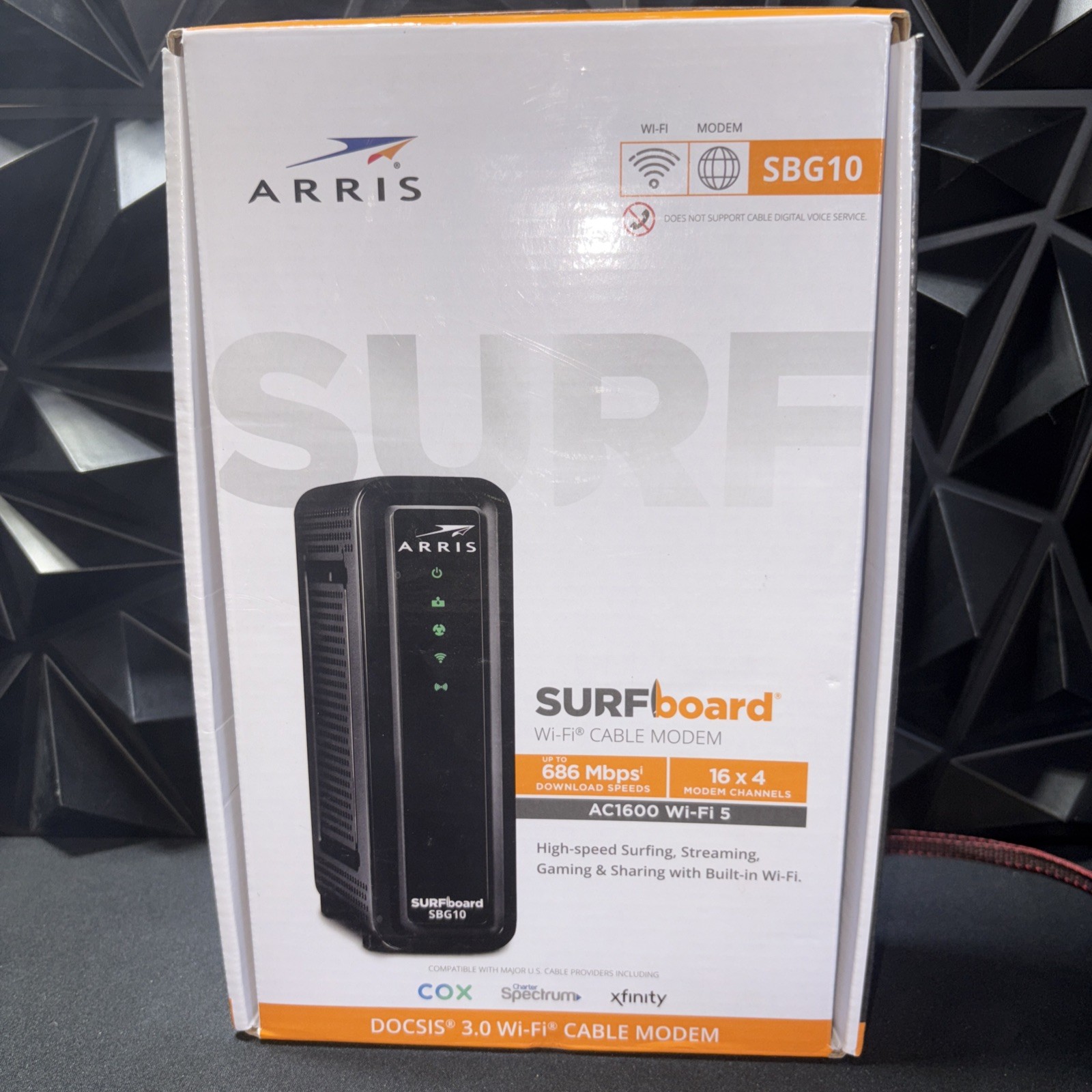 ARRIS (SBG10) – Cable Modem Router Combo – DOCSIS 3.0 16 x 4 Gigabit & AC1600…