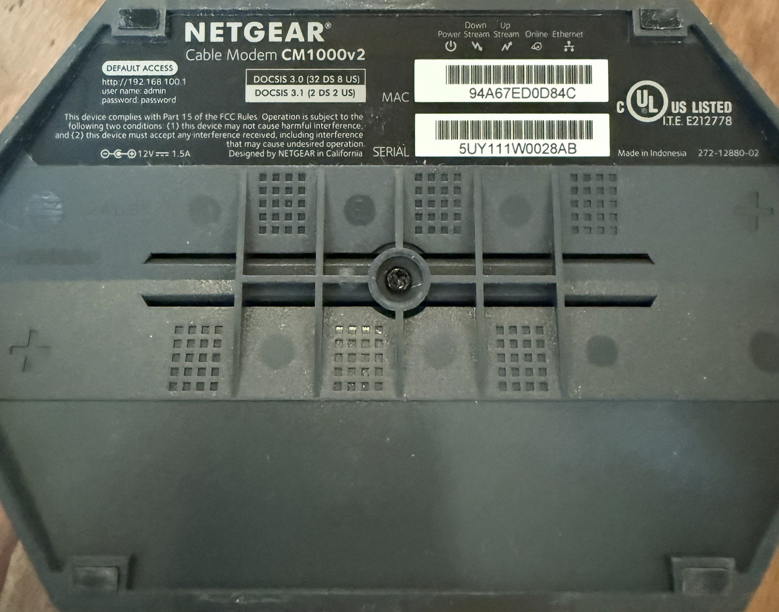 Netgear CM1000v2 Cable Modem