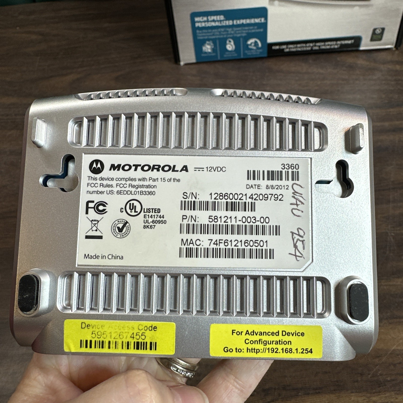 Motorola 3360 Modem – For Use With AT&T DSL High Speed Internet & FASTACCESS DSL