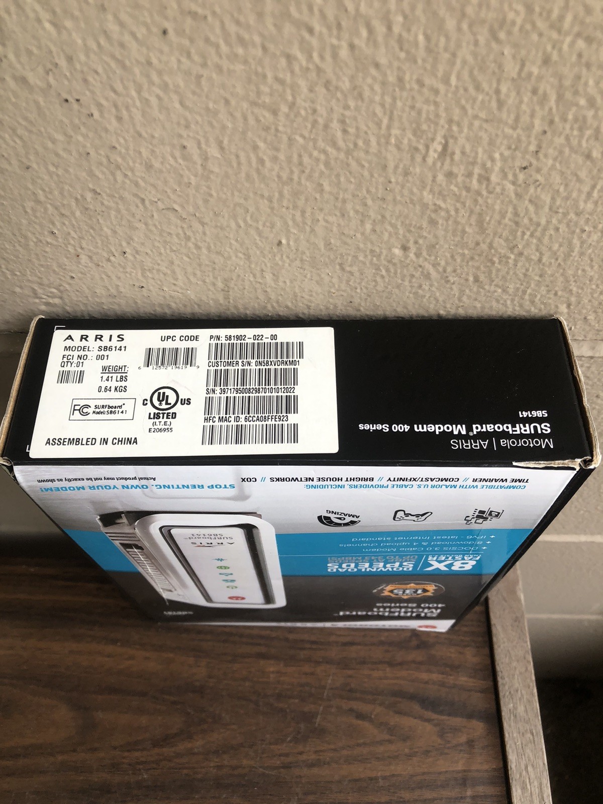 Motorola Arris SURFboard Modem 400 Series SB6141 343 Mbps DOCSIS 3.0 Ethernet