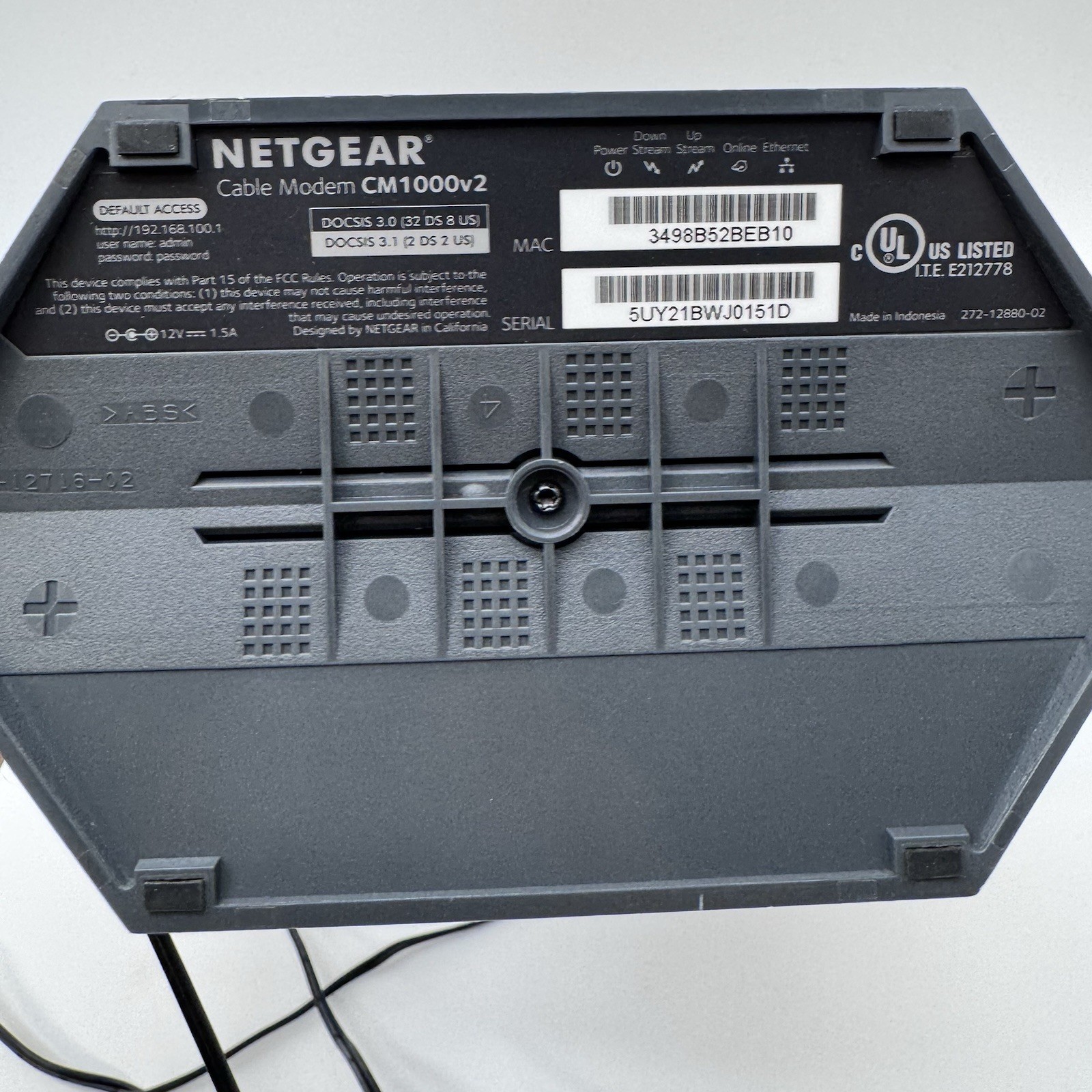 Netgear Nighthawk CM1000v2 DOCSIS 3.1 Gigabit Cable Modem w/ Power Supply