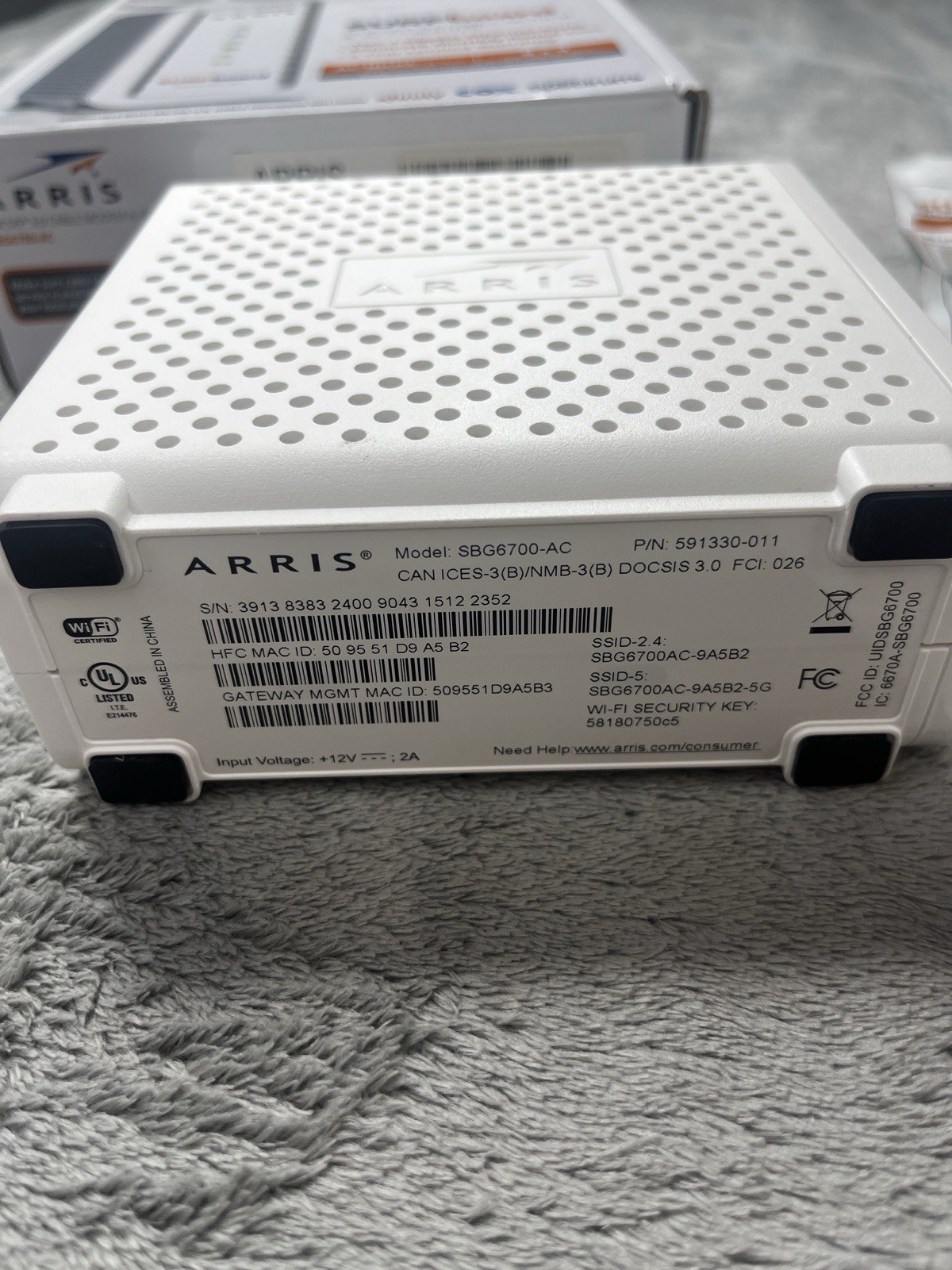 ARRIS SB6183 SURFBoard DOCSIS Speed 3.0 Cable Modem Xfinity Cox Spectrum – White