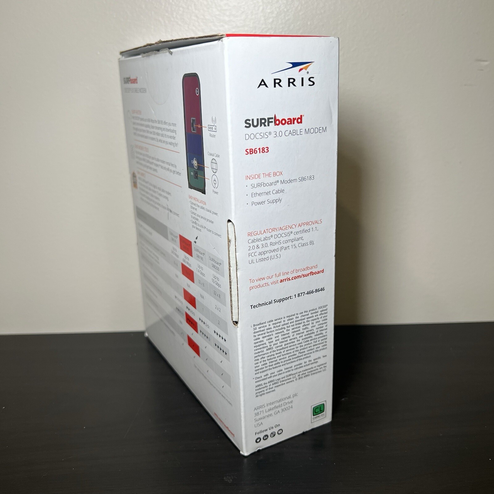 ARRIS SURFboard 16×4 DOCSIS 3.0 Cable Modem SB6183 Black