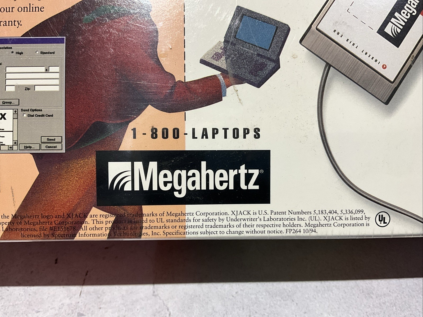 Megahertz PCMCIA Modem XJACK Connector 28.8 V.34 28.8kbps Vintage 1994 SEALED