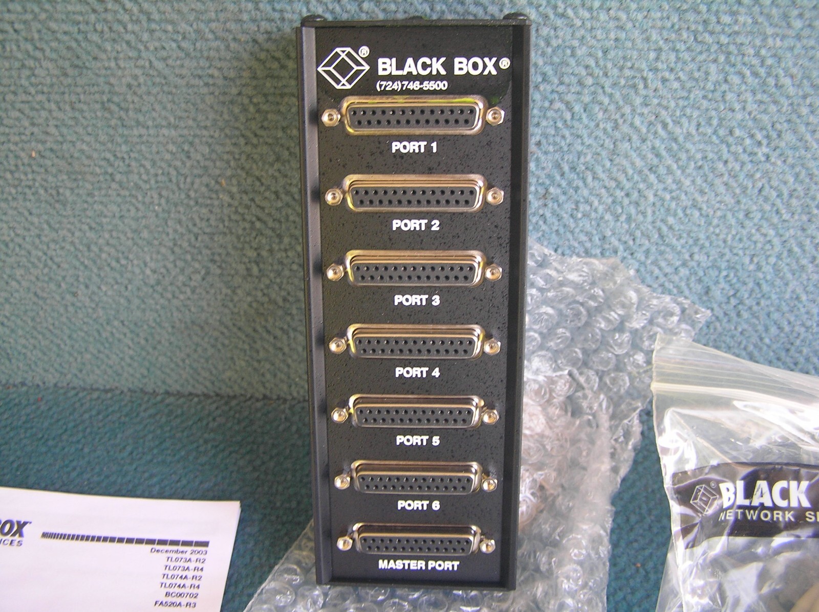 BLACK BOX 6-PORT (MS6) MODEM SPLITTER TL074A-R4 MODEM SHARING 6 USERS