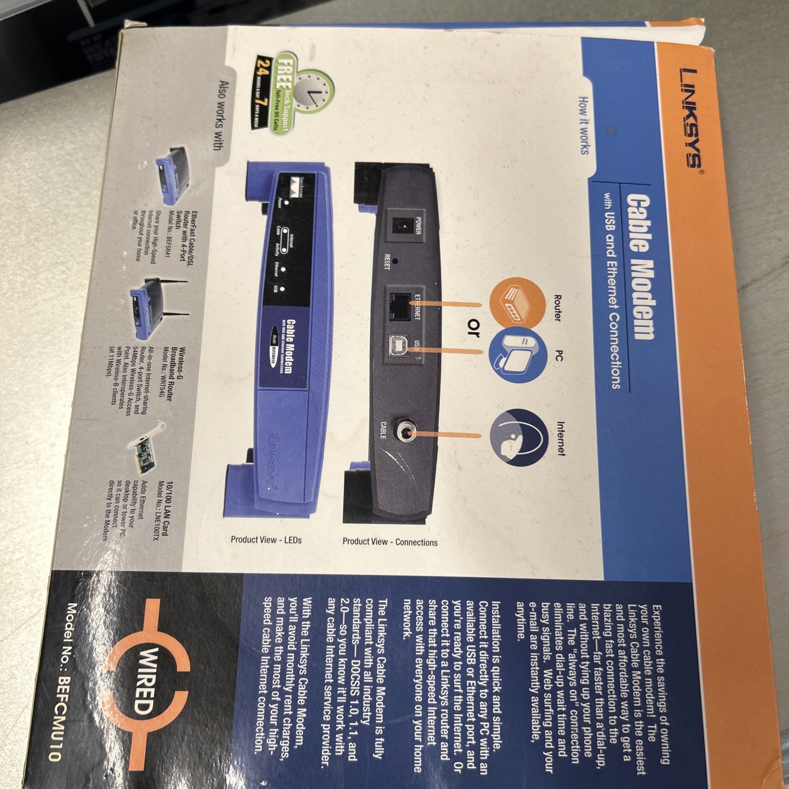 Linksys BEFCMU10 42.88 Mbps Cable Modem w/usb VER.3