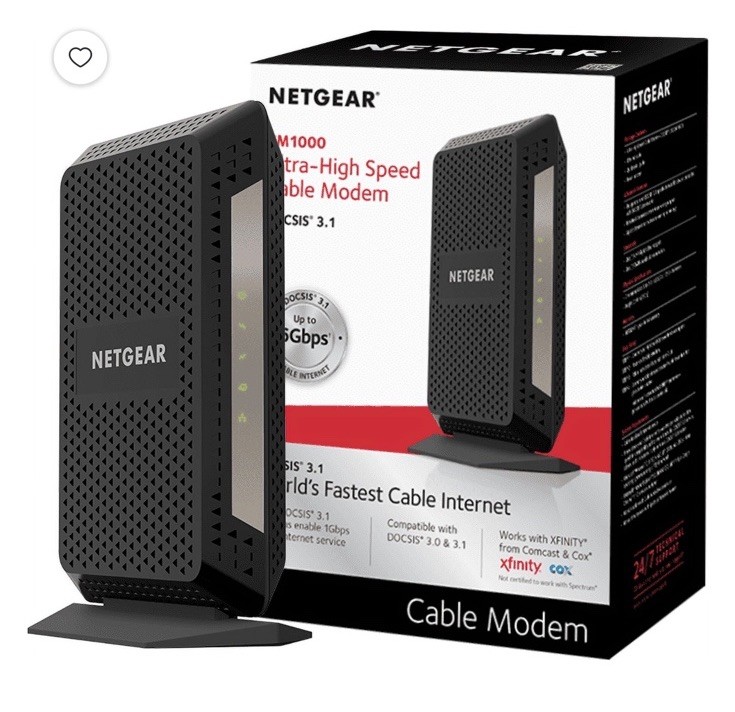 NETGEAR CM1000 Wired-Ethernet (RJ-45) Cable – CM1000100NAS (Black)