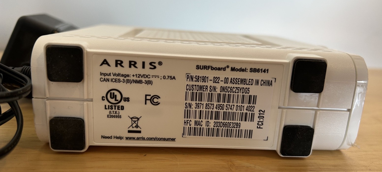ARRIS SURFboard SB6141 Surf Board Modem