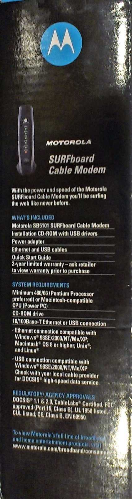 Motorola SURFboard SB5101 (SB515290-087-00) 38 Mbps Modem