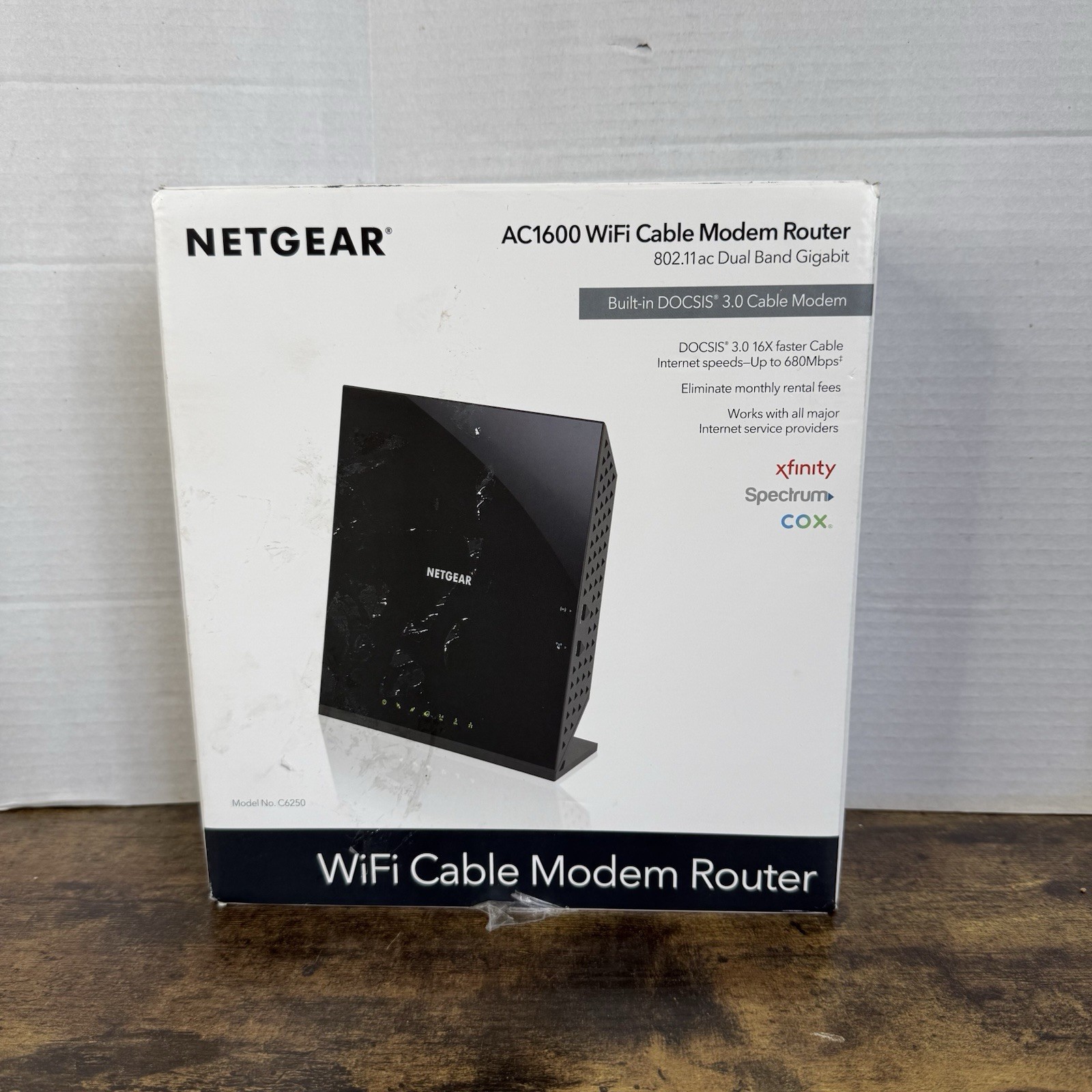NETGEAR AC1600 Wifi Cable Modem Router C6250-1AZNAS