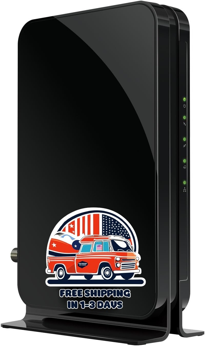 Módem de cable con cable para computadora personal de hasta 400 Mbps, negro NEW