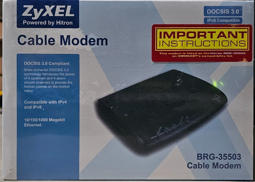 Brand new ZyXEL BRG-35503 Wired Cable Modem DOCSIS 3.0 IPv4 & IPv6 for comcast