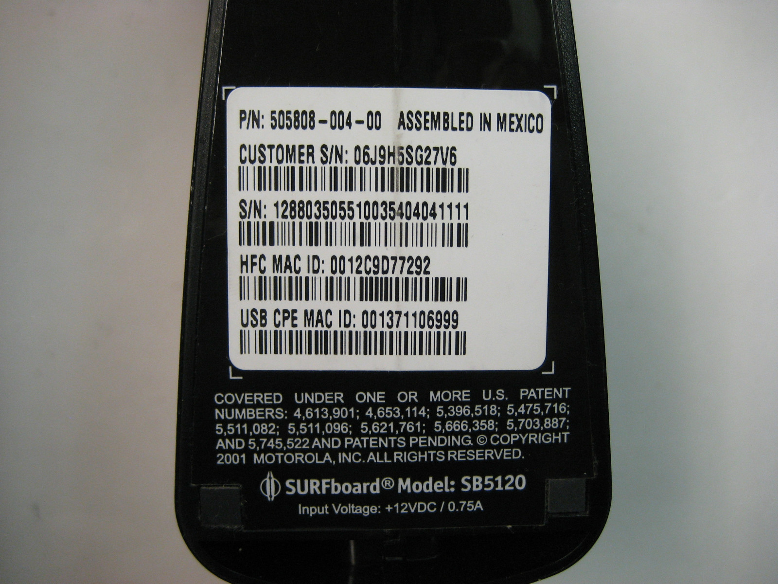 Motorola SURFboard SB5120 (SB5120) 38 Mbps Cable Modem