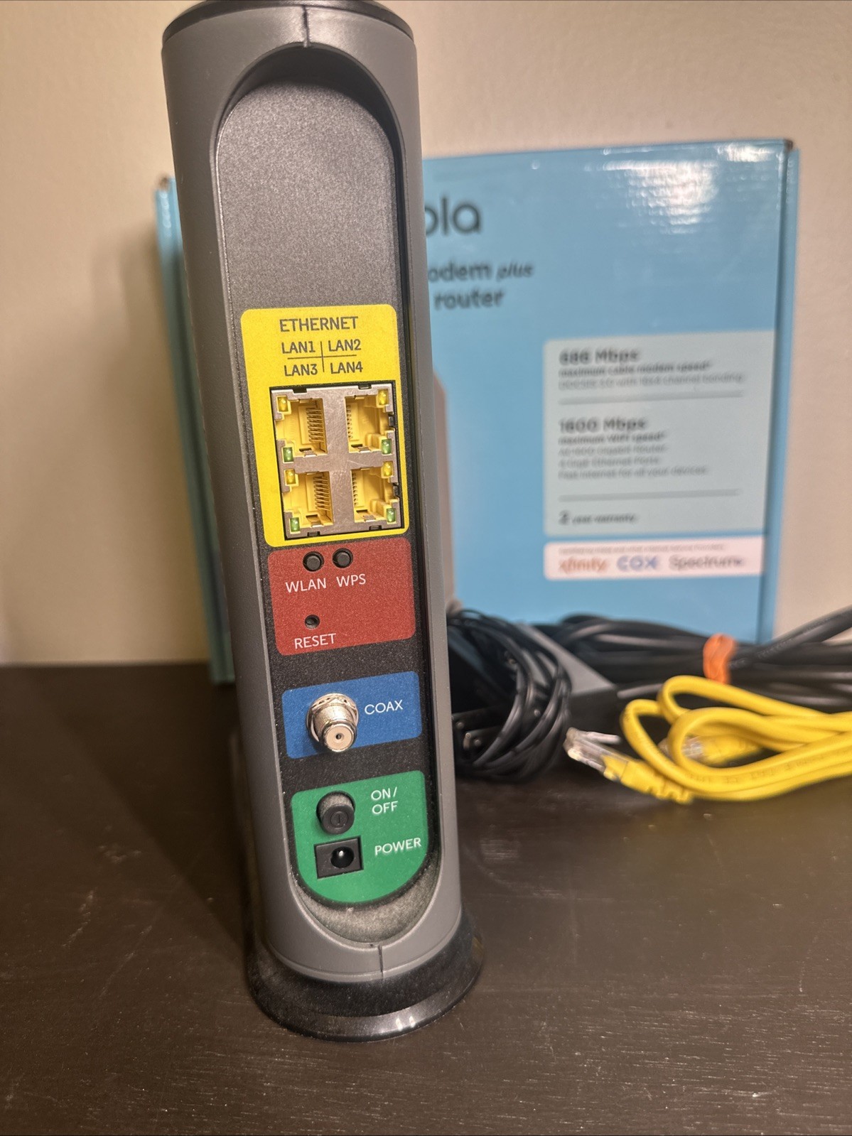 Motorola MG7540 16×4 DOCSIS 3.0 Cable Modem & AC1600 WiFi Router