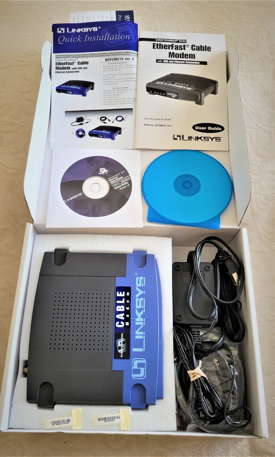 Linksys EtherFast Cable Modem with USB & Ethernet Connections (BEFCMU10 ver. 2)