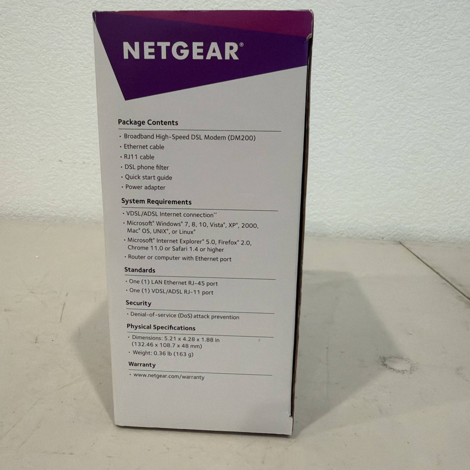 Netgear Broadband High Speed DSL Modem VDSL/ADSL DM200-100NAS Open Box