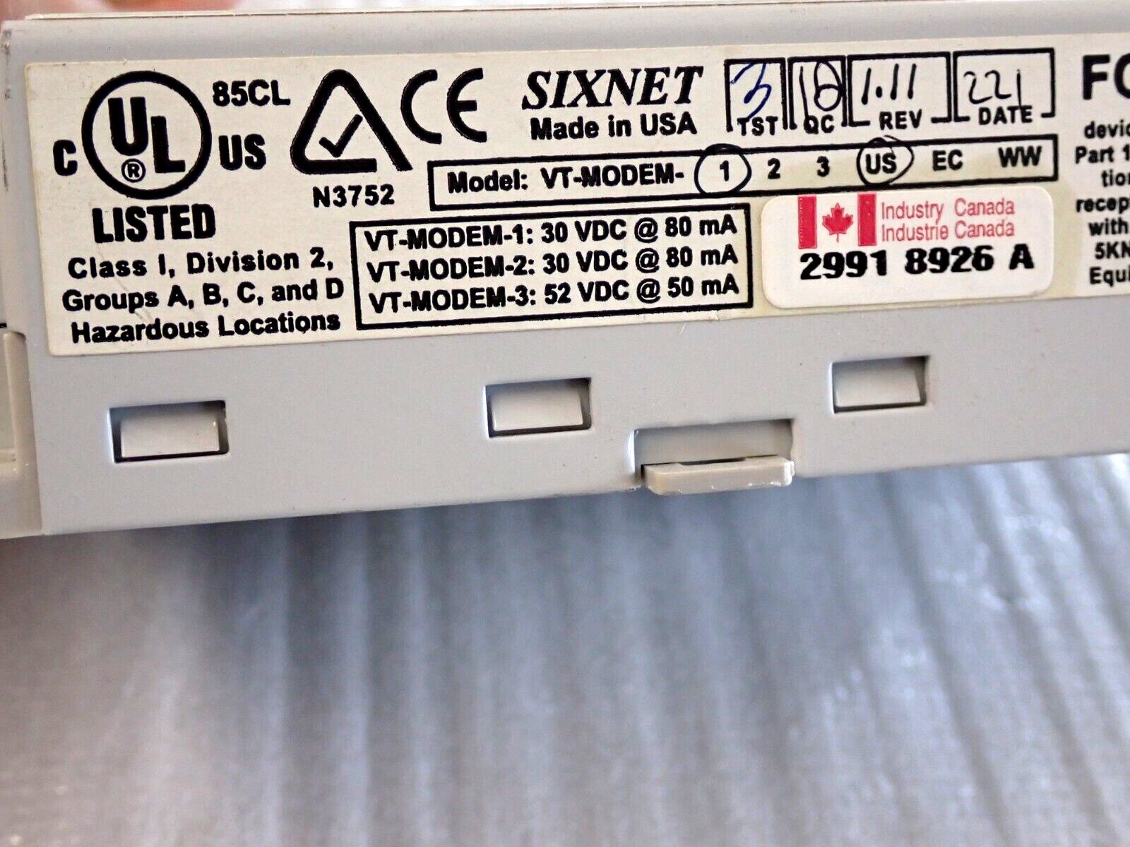VT-MODEM-1US VTMODEM1US SIXNET INDUSTRIAL NEW