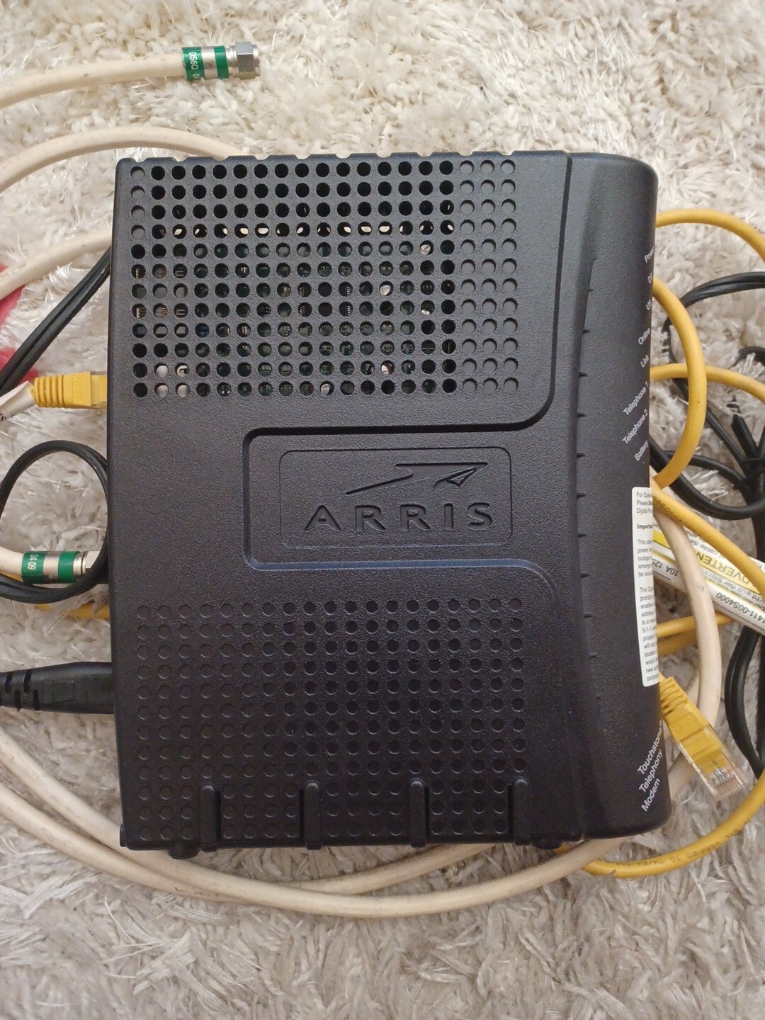 ARRIS TM604G Cable Touchstone Telephony Modem + Cords – Model TM602G|115